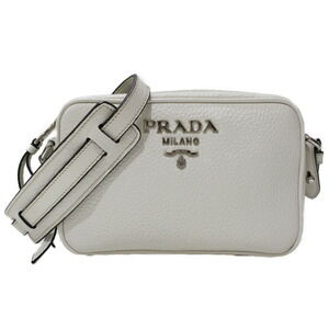 Prada Vitello Phenix White Leather Camera Crossbody Bag shoulder bag